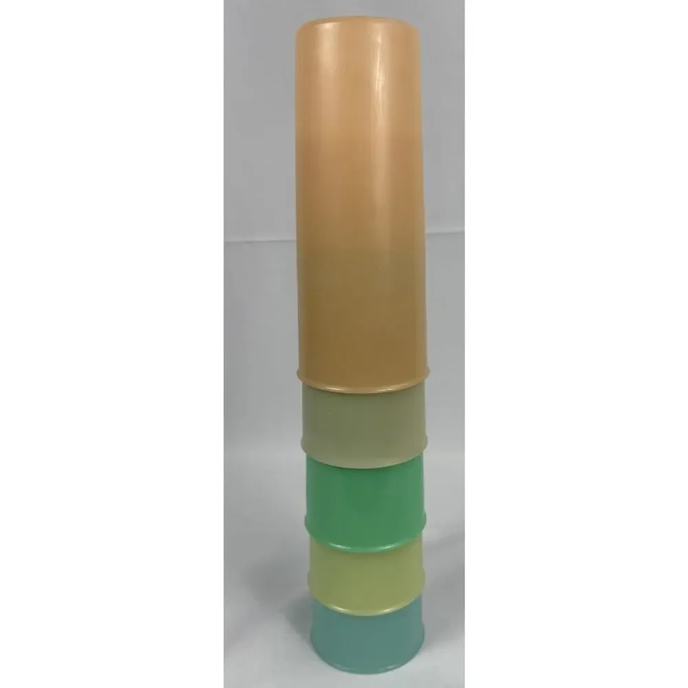 Set of 5 Vintage Pastel TUPPERWARE Tall Tumbler Cups
